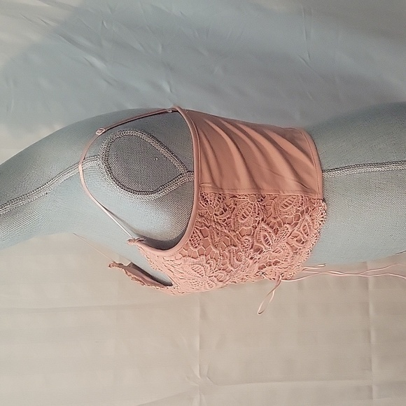 Romwe Women's Pink Lace Corset Top, Size: M - Picture 3 of 8